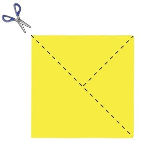 Tres triángulos de un cuadrado